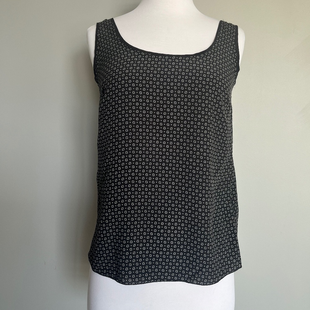 MASSIMO DUTTI Calidad Silk Tiny Floral Print Casual Workwear Tank Top Blouse 4